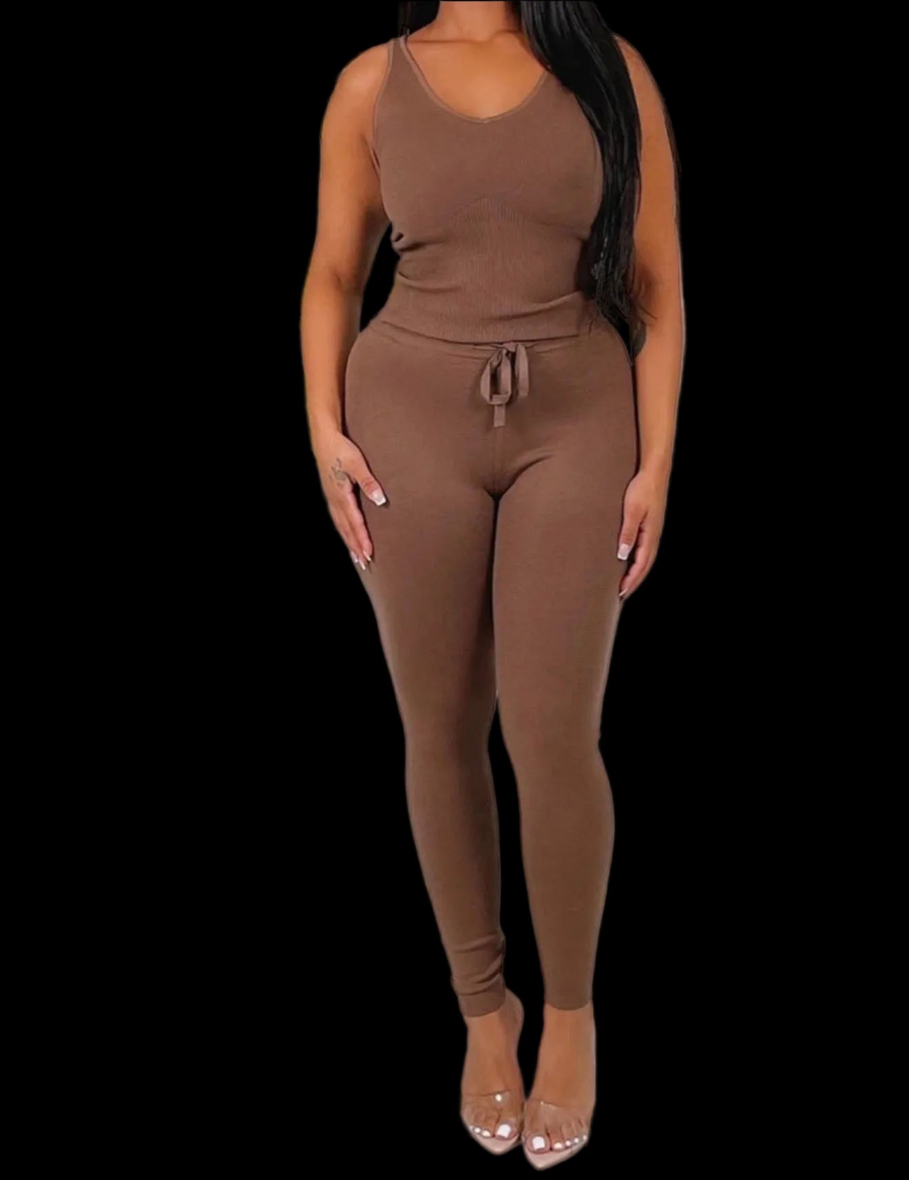 2pc Brown Fitted Set
