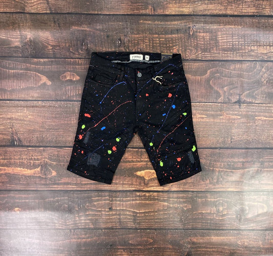 Black Paint Shorts