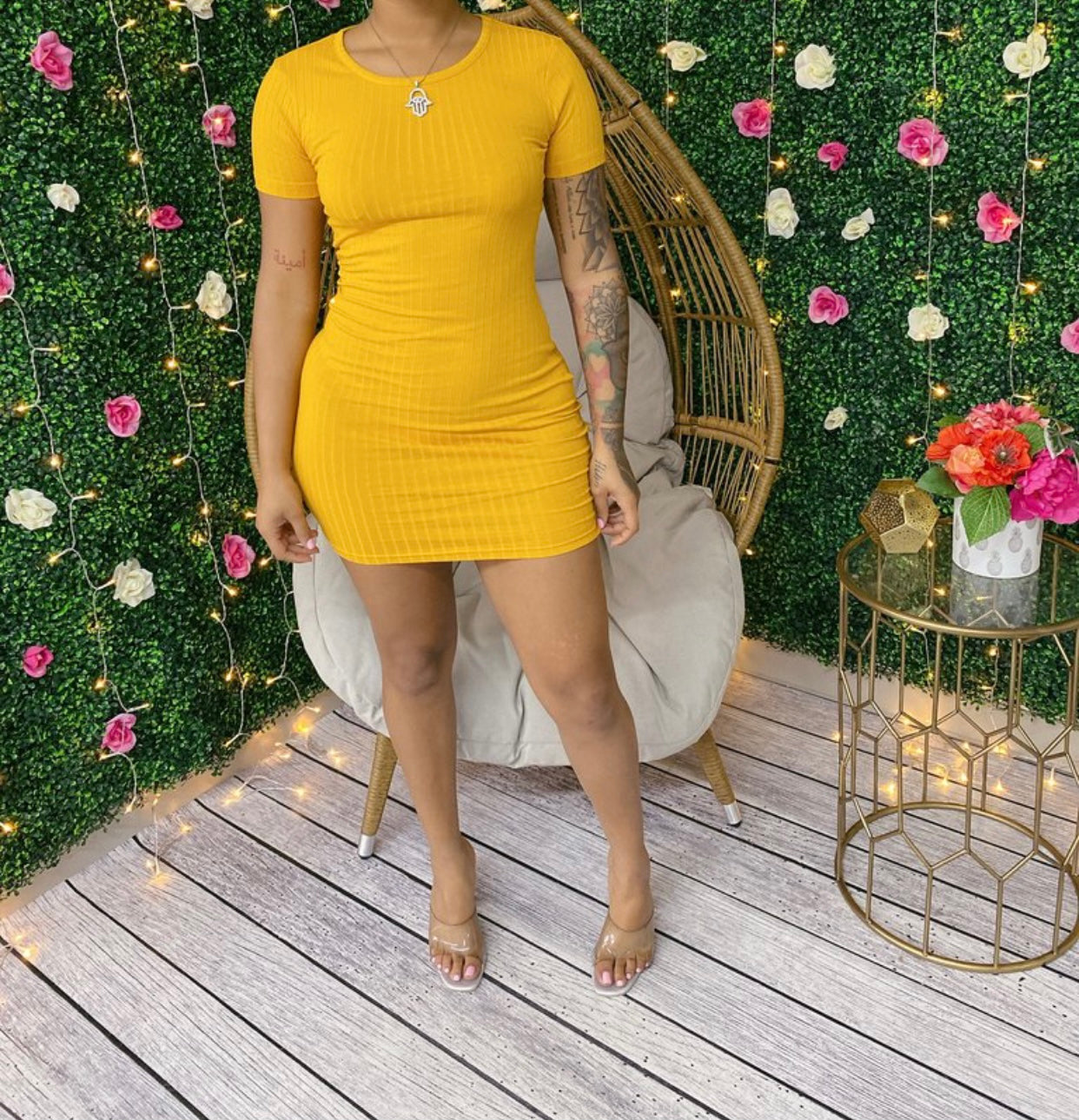 Mustard Rib Dress
